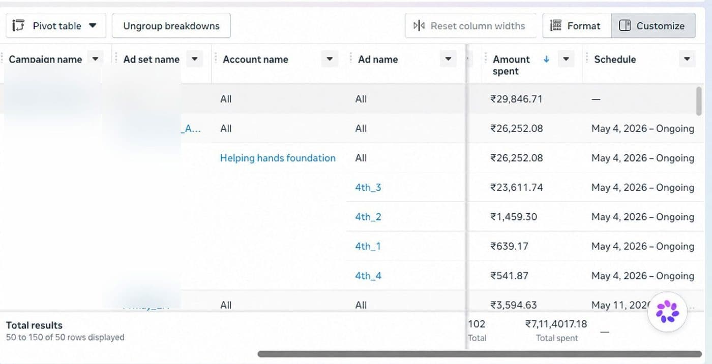 Helping Hands Foundation campaign dashboard proof 4